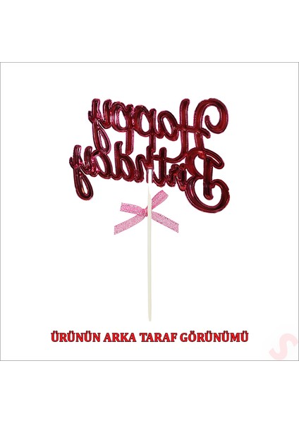 Happy Birthday Pasta Süsü, 23CM x 12,5cm - Pembe modelleri