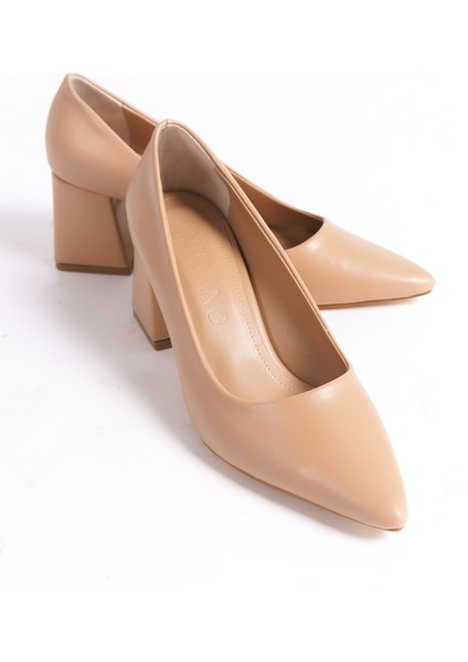 MBZFR600-N Kadın Blok Topuklu 6 cm Sivri Burun Nude Stiletto & Topuklu Ayakkabı fiyatları