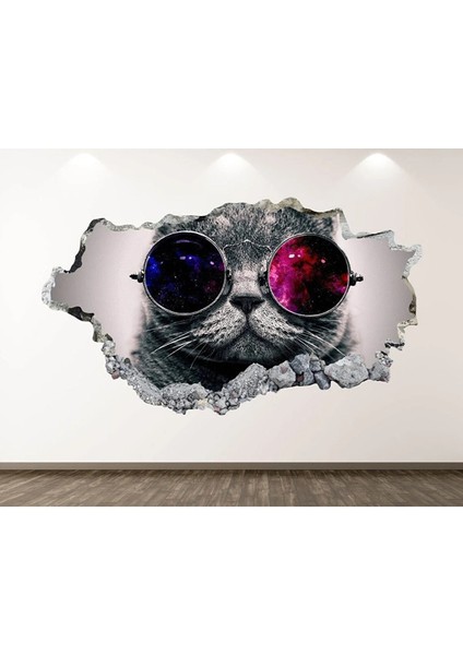 Sevimli Kedicikler Full Hd Baskı 3D Çocuk Odası Duvar Sticker