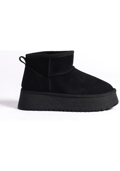 MBUCC1-S Mini Siyah Süet içi Kürklü Kalın Thermo Taban Yarım Bot & Bootie fiyatları