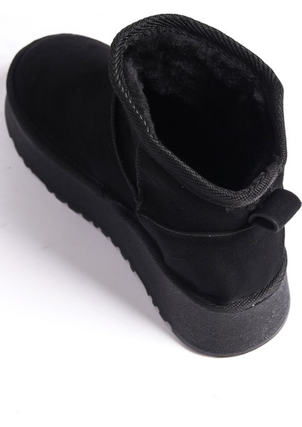 MBUCC1-S Mini Siyah Süet içi Kürklü Kalın Thermo Taban Yarım Bot & Bootie indirimleri