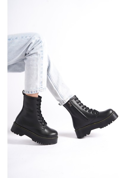 MBHJ550-S Kalın Yüksek Taban İçi Kürklü Bağcıklı Kadın Bot & Postal modelleri