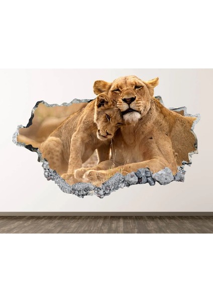 Vahşi Doğa Muhteşem Hayvanlar Full Hd Baskı 3D Modern Duvar Sticker