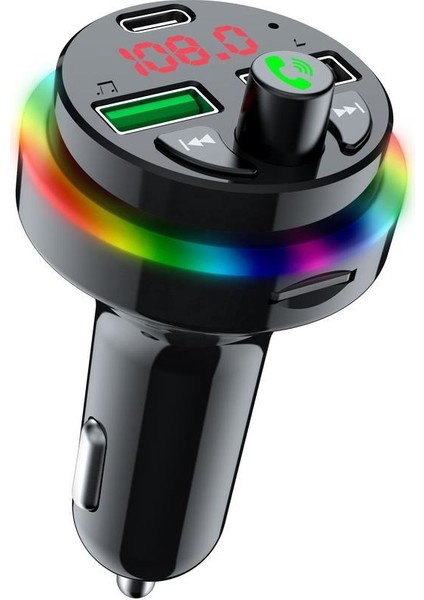 Sprange Stf1 Rgb Işıklı Pd 25W + Qc 3.1A Şarj Bluetooth 5.1V Fm Transmitter