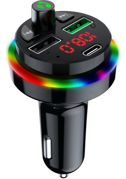 Sprange Stf1 Rgb Işıklı Pd 25W + Qc 3.1A Şarj Bluetooth 5.1V Fm Transmitter