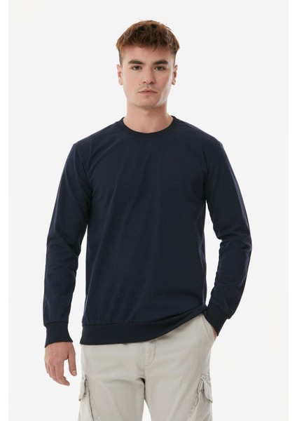 Basic Bisiklet Yaka Sweatshirt