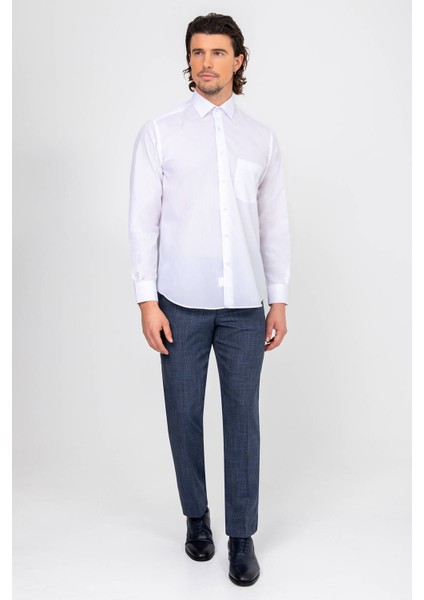Erkek Beyaz Regular Fit Desenli Gömlek modelleri