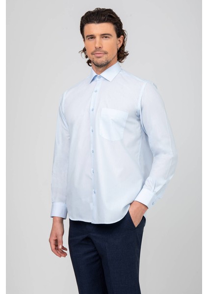 Erkek Bebe Mavisi Regular Fit Klasik Gömlek