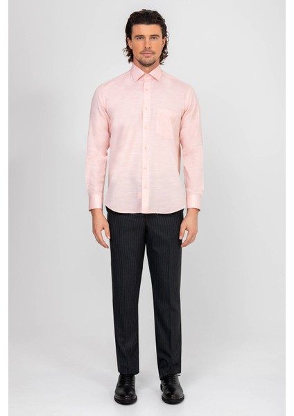 Erkek Pembe Uzun Kol Regular Fit Gömlek fiyatları