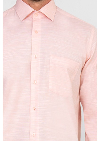 Erkek Pembe Uzun Kol Regular Fit Gömlek fırsatları