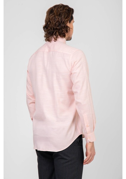 Erkek Pembe Uzun Kol Regular Fit Gömlek indirimleri