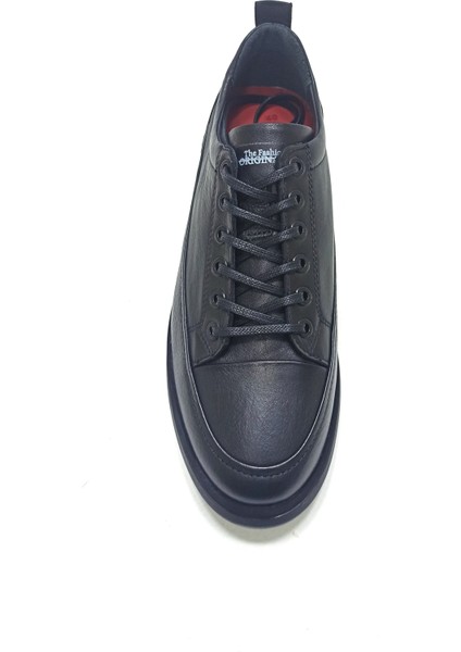 Siyah Deri Erkek Sneaker Ayakkabı modelleri