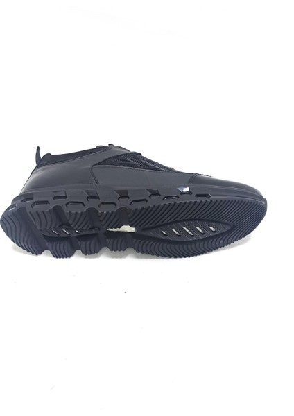 Siyah Deri Erkek Sneaker Ayakkabı indirimleri
