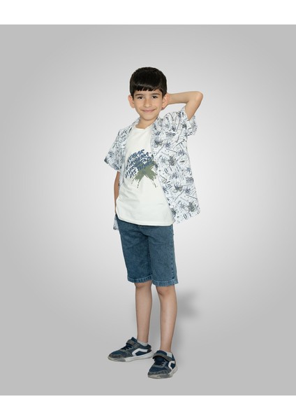 Zana Kids 2-9 Yaş Erkek Çocuk Çizgili Üçlü Takım - Yeşil