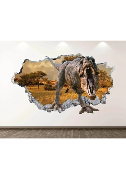 Dinozorlar Full Hd Baskı 3D Modern Duvar Sticker Seti