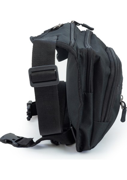 Strong Çok Gözlü Impertex Kumaş Bel Bacak Omuz Motosiklet Kurye Çantası Bodybag Siyah modelleri