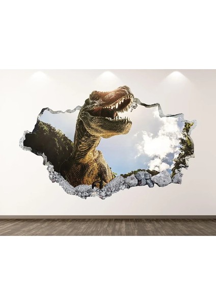 Dinozorlar Full Hd Baskı 3D Modern Duvar Sticker Seti