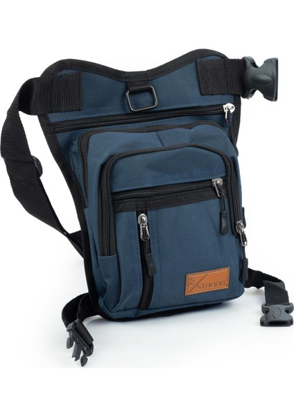 Strong Çok Gözlü Impertex Kumaş Bel Bacak Omuz Motosiklet Kurye Çantası Bodybag Lacivert