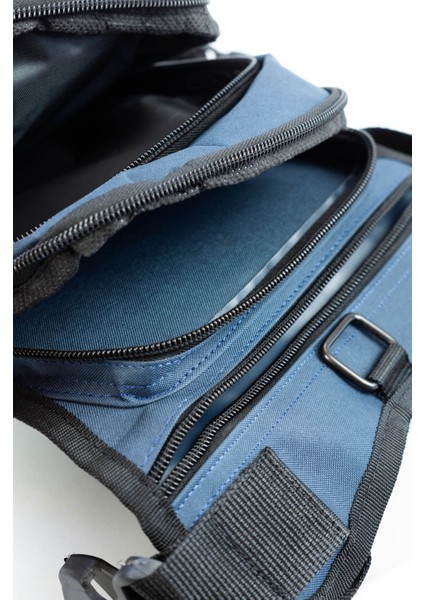 Strong Çok Gözlü Impertex Kumaş Bel Bacak Omuz Motosiklet Kurye Çantası Bodybag Lacivert fırsatları
