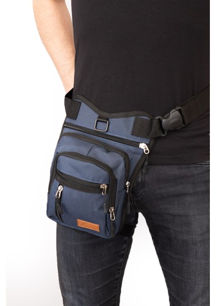 Strong Çok Gözlü Impertex Kumaş Bel Bacak Omuz Motosiklet Kurye Çantası Bodybag Lacivert indirimleri