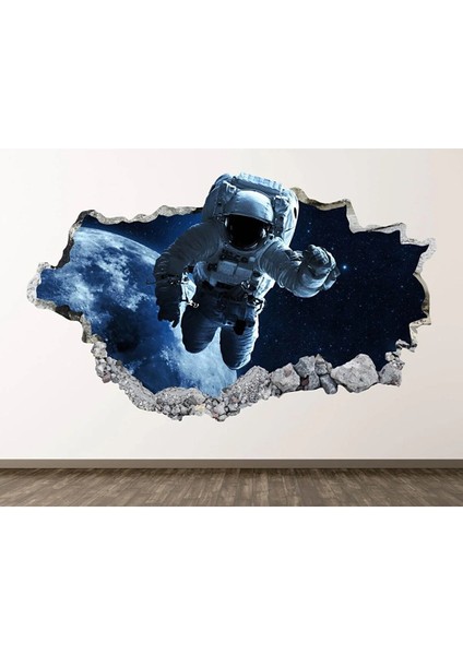 Uzayda Astronotlar Full Hd 3D Modern Sticker Kaplamalar