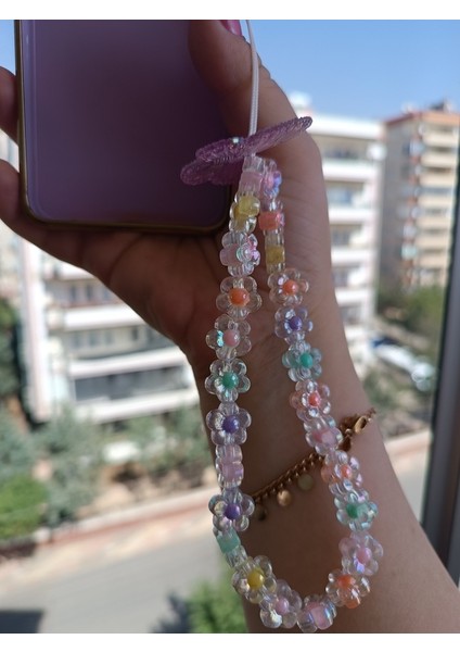 Renkli Boncuklu Telefon Charmı,telefon Bileklik Aksesuarı(Kılıfsız) fiyatları