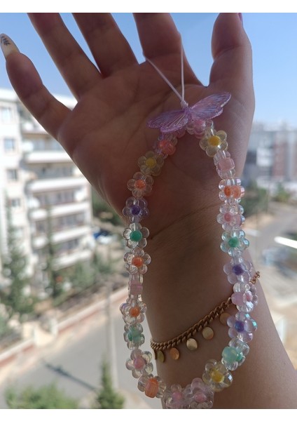 Renkli Boncuklu Telefon Charmı,telefon Bileklik Aksesuarı(Kılıfsız) modelleri