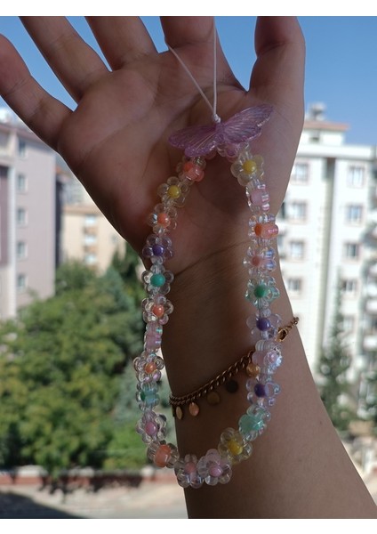 Renkli Boncuklu Telefon Charmı,telefon Bileklik Aksesuarı(Kılıfsız) fırsatları