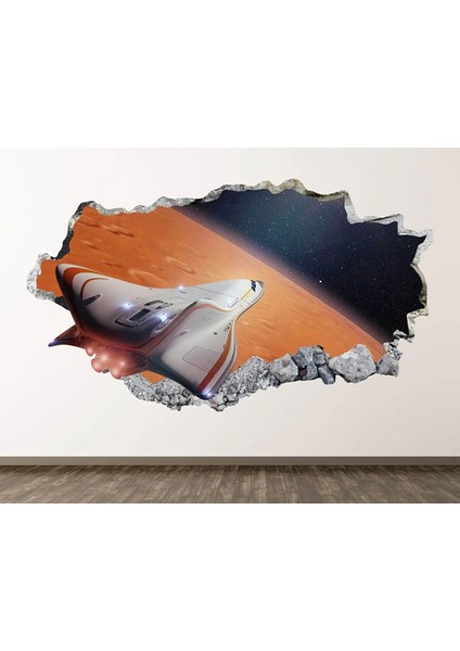 Uzay Araçları Full Hd Baskı 3D Modern Duvar Sticker