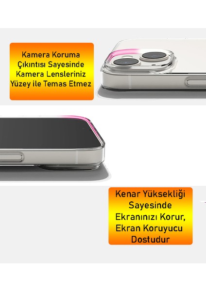 iPhone 15 Uyumlu Kılıf Sararmaz Sert Şeffaf Ultra Ince Kamera Koruma Çıkıntılı Toz Korumalı indirimleri