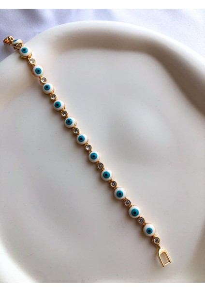 Nazar Boncuk Bileklik Beyaz