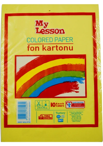 My Lesson 24 x 34 10 Renk Fon Kartonu 1 Paket