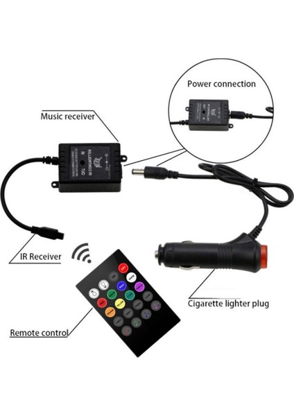 Ayak Altı LED Kumandalı Araç Içi Aydınlatma 4 Lü Sese Duyarlı Renk Değiştirme Özellikli