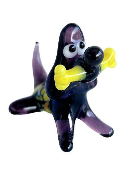 El Yapımı Murano Cam Köpek Biblo A81-01