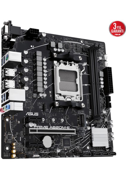 Prıme A620M-E Amd A620 Am5 Ddr5 6400 Dp Hdmı Vga M2 Usb3.2 Aura Rgb Matx (Prıme A620M-E) Anakart
