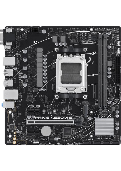 Prıme A620M-E Amd A620 Am5 Ddr5 6400 Dp Hdmı Vga M2 Usb3.2 Aura Rgb Matx (Prıme A620M-E) Anakart