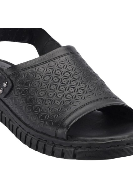 38507 Alice-G Siyah Kadın Comfort Deri Sandalet fırsatları