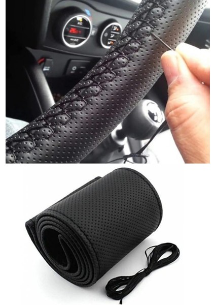 Fiat Tofaş Oto Direksiyon Kılıfı Siyah Dikiş Estetik Görünüm Yüksek Kalite