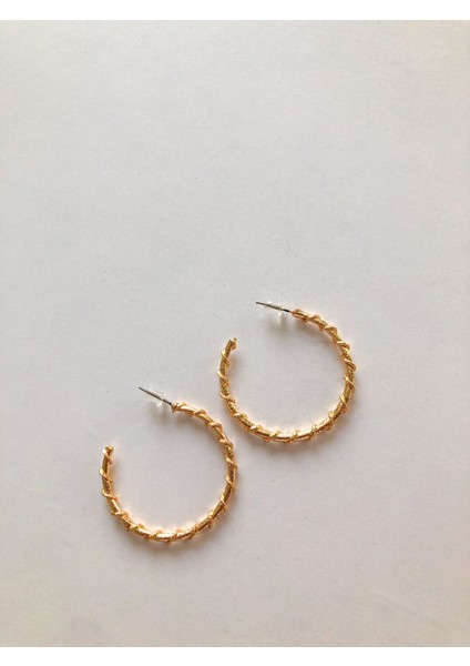 Sarmal Gold Halka Küpe