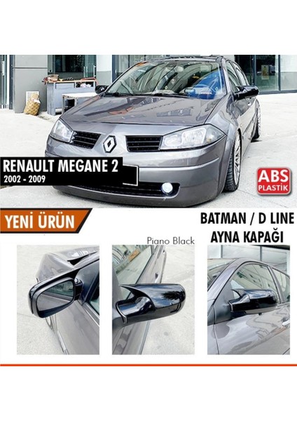 Nam Tuning Renault Megane 2 Batman Ayna Kapağı Yarasa Ayna Piano Black Plastik