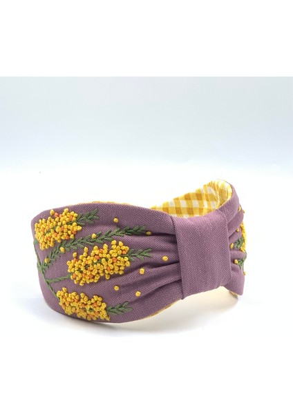 Mimoza Nakışlı Pastel Mor Taç MM07
