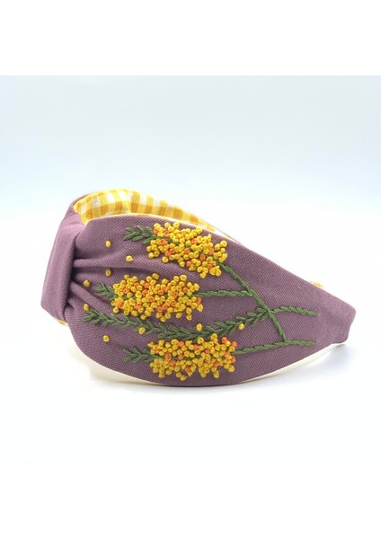 Mimoza Nakışlı Pastel Mor Taç MM07