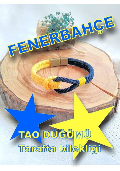 Fenerbahçe Taraftar Bileklik Magnet Kapama Tao Düğüm 18/19/20/21/22 Cm.