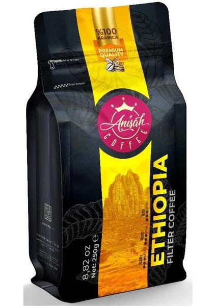 Anisah Coffee Etiyopya Yırgacheffe Orta Kavrulmuş Filtre Kahve - Öğütülmüş 250 gr