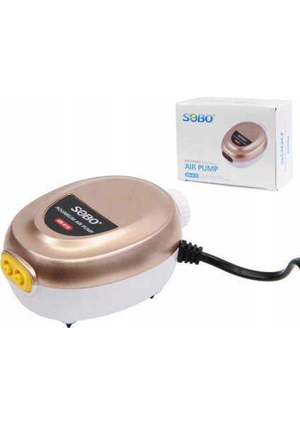 Sessiz Ayarlanabilir Çift Çıkışlı Akvaryum Hava Motoru 3W 2x3.4lt/dak SB-618