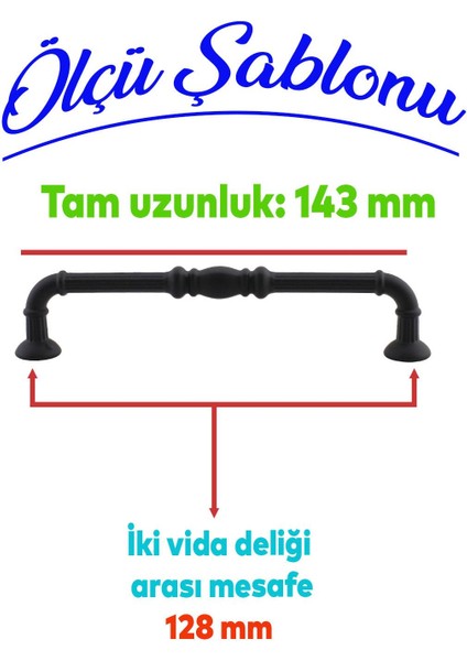 Mobilya Mutfak Dolabı Çekmece Dolap Kapak Kulpu Kulbu Mat Siyah 128 mm Metal Kulp fiyatları