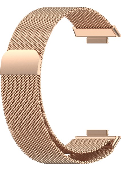 Huawei Watch Fit 2 ile Uyumlu Kordon Kayış Metal Hasır Kordon
