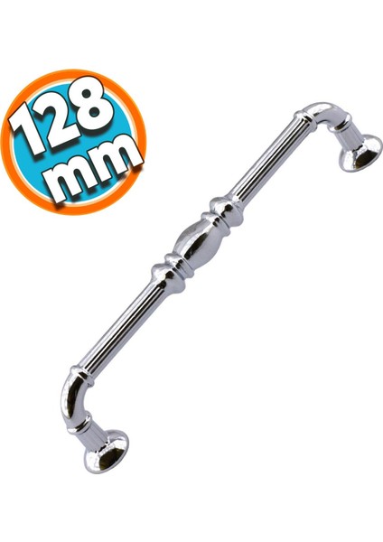 Mobilya Mutfak Dolabı Çekmece Dolap Kapak Kulpu Kulbu Krom 128 mm Metal Kulp