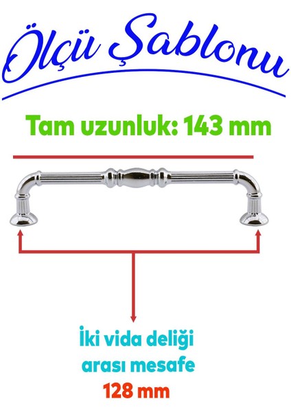 Mobilya Mutfak Dolabı Çekmece Dolap Kapak Kulpu Kulbu Krom 128 mm Metal Kulp fiyatları