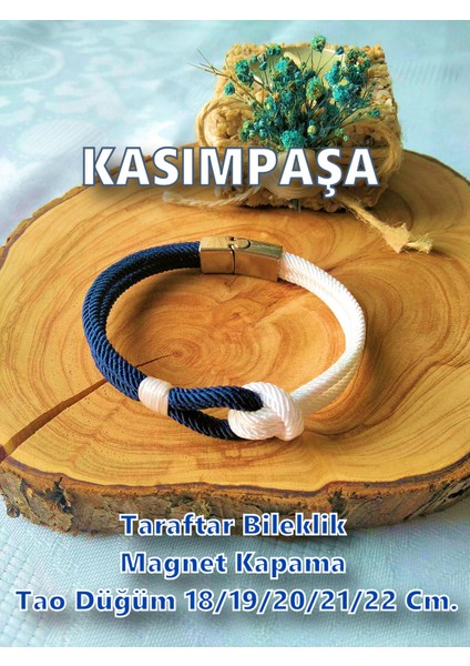 Kasımpaşa Taraftar Bileklik Magnet Kapama Tao Düğüm 18/19/20/21/22 Cm.